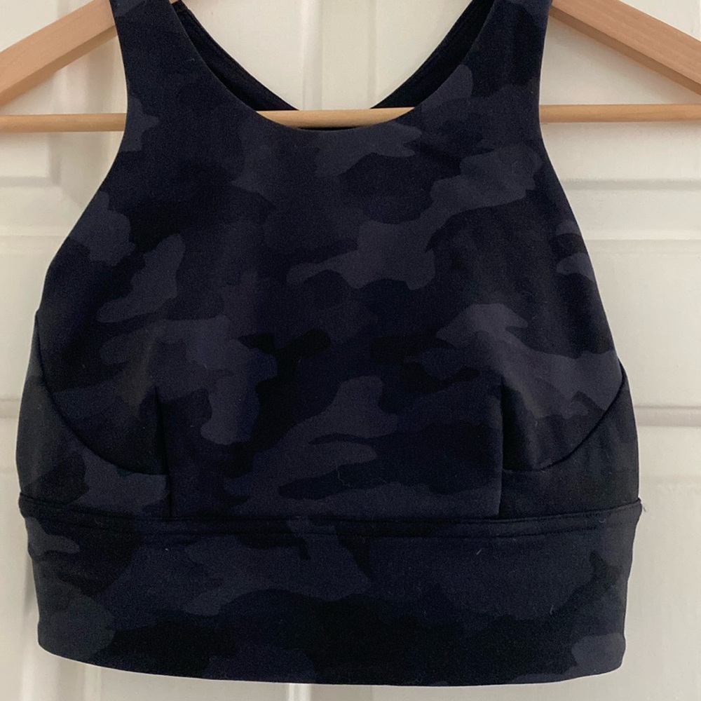 lululemon athletica Navy/Black Camo High-Neck Crop Top